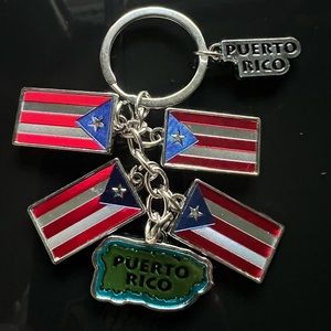 Puerto Rico Boricua flag keychain